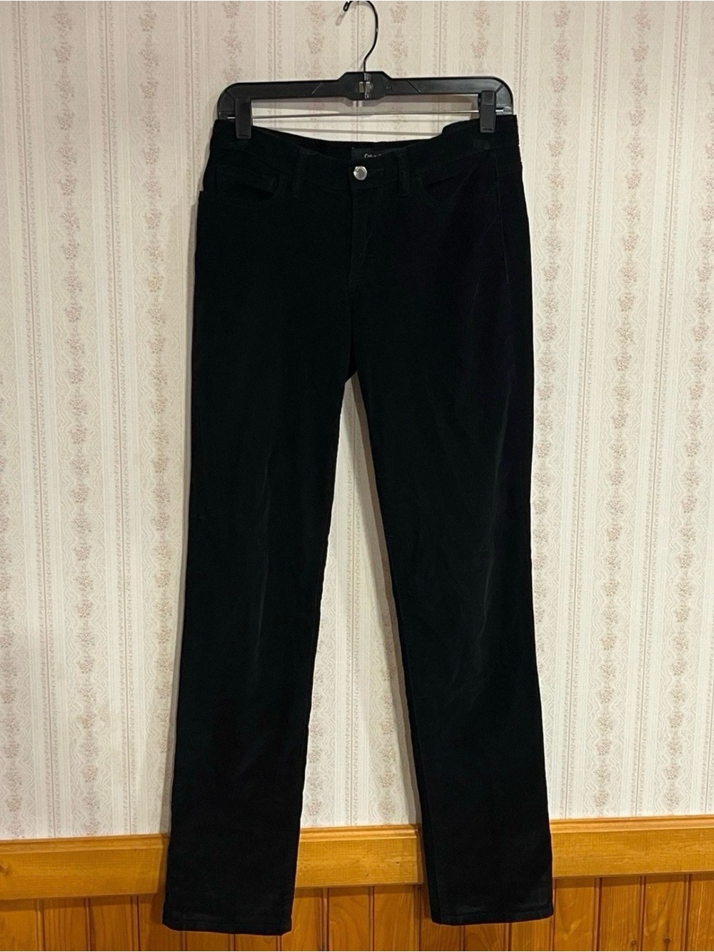 Black Straight-Leg Corduroy Pants